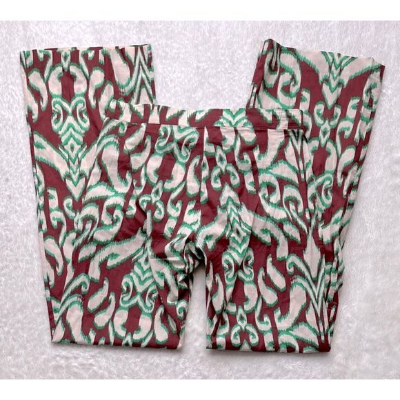 NWT Zara Printed Mid Rise Straight Leg 100% Cotton Pants, Size XS - Picture 12 of 13